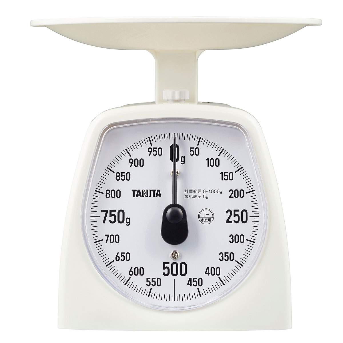 アナログクッキングスケール（1kg計量） ホワイト KA-441【電池を気にせずいつでもはかれる】