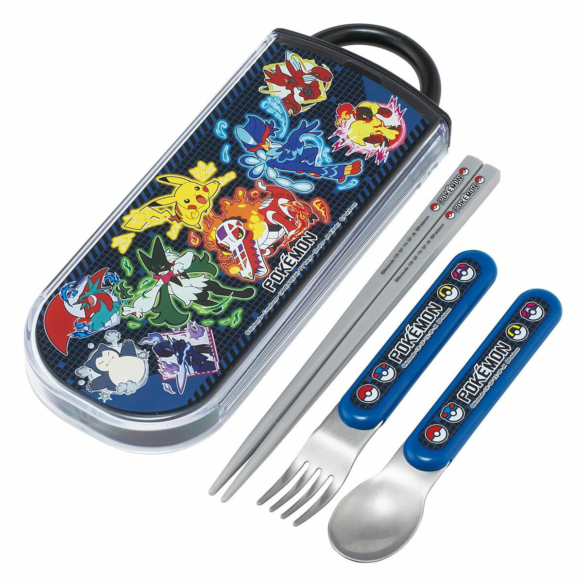 抗菌 食洗機対応 スライド式トリオセット ポケモン TACC2AG【ハシ スプーン フォーク ケース付き 食洗..