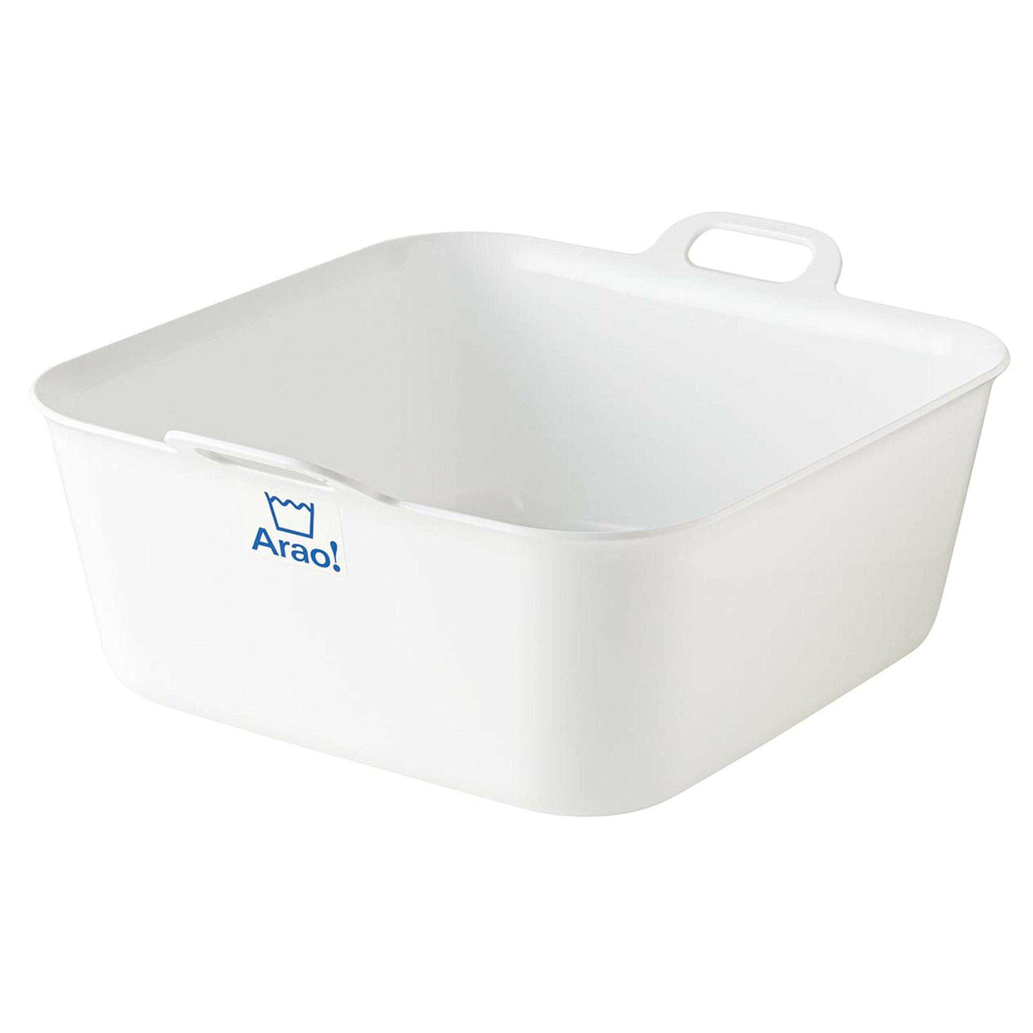 Arao! たらい 大【桶 おけ 洗う つけおき ためる 洗濯 四角い 持ち手 足湯】