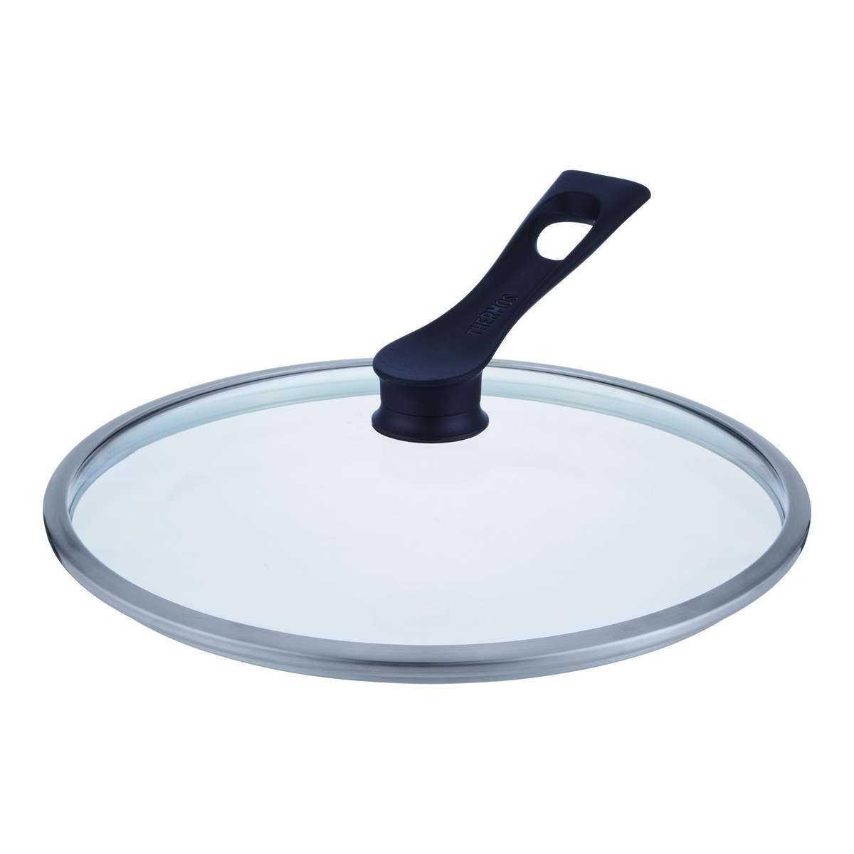 スタンド式ガラスフタ 28cm ブラック KLH-028【THERMOS フライパン 蓋 立つ ふた 自立 硝子 透明】