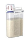 セット数：3セット(その他、ご希望の個数でもお見積もりいたしますのでご連絡ください。)湿気を防ぐパッキン&ロック付きの冷蔵庫保存用米びつ。2kgの米が保存できます。冷蔵庫にお米をストックできる米びつ。タテヨコ置けて便利。キャップが計量カップになっています。※横に寝かせる場合は注ぎ口が上側になるように置いてください。仕様商品サイズ（約）:幅16.7×奥行11×高さ29.3cm材質:本体・フタ・計量カップ/PP パッキン/シリコーン液体物の保存には使用しないでください。重量（約）:250g中国送料：北海道・沖縄・離島は追加の送料がかかりますのでお問い合わせください。発送時期：メーカー在庫欠品の際は、発送時期に遅れが生じますので、予めご了承ください。お急ぎのお客様は、事前にお問い合わせください。