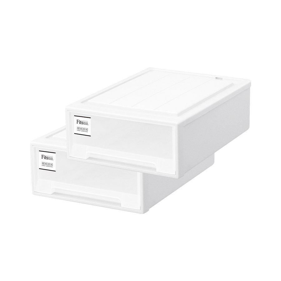 FitsフィッツケースモノクローゼットS-53ホワイト2個組【クローゼット収納ケース】