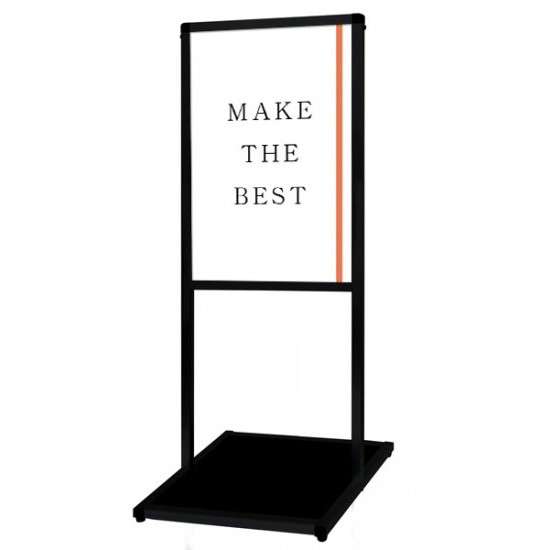 ブラックバリウスメッセージスタンド アクリルタイプ B2縦 BVAMSAC-B2T【W551×D460×H1210mm 片面 ポス..