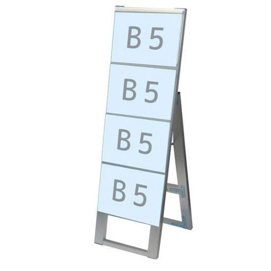カードケーススタンド看板 B5横4片面 CCSK-B5Y4K【W295×D340×H885mm B5横×4枚 片面 ポスタースタンド 屋外対応(ポスターには耐水加工必要) 常磐精工】