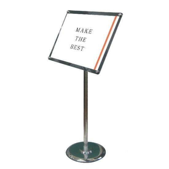 フリーアングルアクリルスタンド B4ブラック (1m以下) FAACS-B4B【縦置きの場合W327×D300×H890mm ポスターは360度回転可能 角度調...