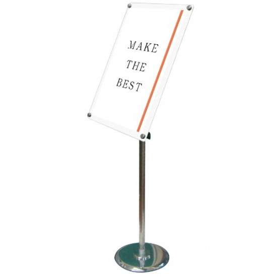 フリーアングルアクリルスタンド150 A3ホワイト FAACS150-A3W【縦置きの場合W370×D300×H1121〜1674mm ポスターは360度回転可...