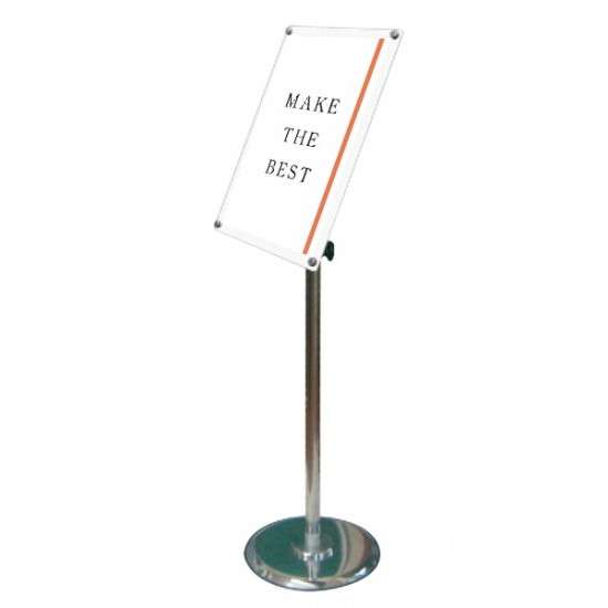 フリーアングルアクリルスタンド150 A4ホワイト FAACS150-A4W【縦置きの場合W280×D300×H1061〜1614mm ポスターは360度回転可...