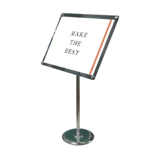 フリーアングルアクリルスタンド90 A2ブラック FAACS90-A2B【縦置きの場合W490×D300×H1208mm ポスターは360度回転可能 角度調整可...