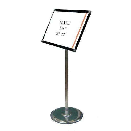 フリーアングルアクリルスタンド90 A4ブラック FAACS90-A4B【縦置きの場合W300×D300×H1061mm ポスターは360度回転可能 角度調整可...