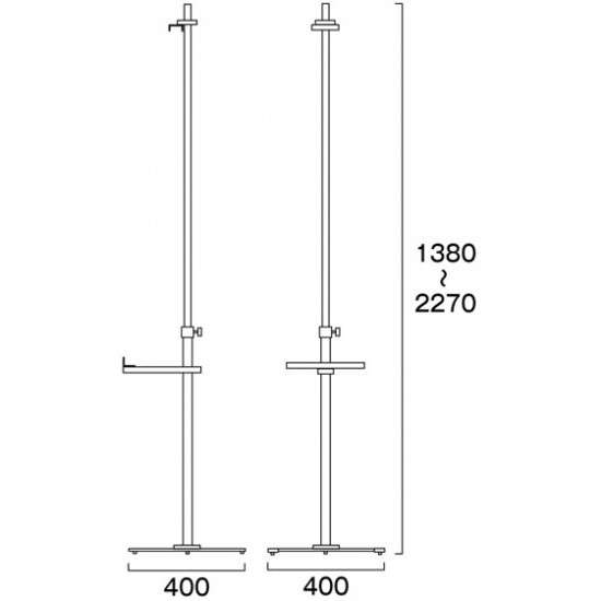 PAパネルスタンドG脚 23G-B 片面 PA23G-B【W400×D400×H1380〜2270mm A1/B1/A0 片面 対応パネル寸法W250~900/H800~2170/t=30mm以下 高さ調整可能 ポスタースタンド パネルスタンド 屋内用 常磐精工】 [2]