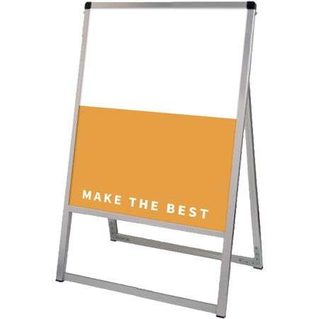 バリウススタンド看板 アルミ複合板タイプ 450×600片面 VASKAP-450X600K【W486×D320×H790mm 片面 ポス..