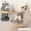 腰リボンチェックワンピ XS/S/M/L/XL CRAZYBOO -クレイジーブー- 犬服 ドッグウェア ワンピース お出かけ おしゃれ かわいい CB25AW