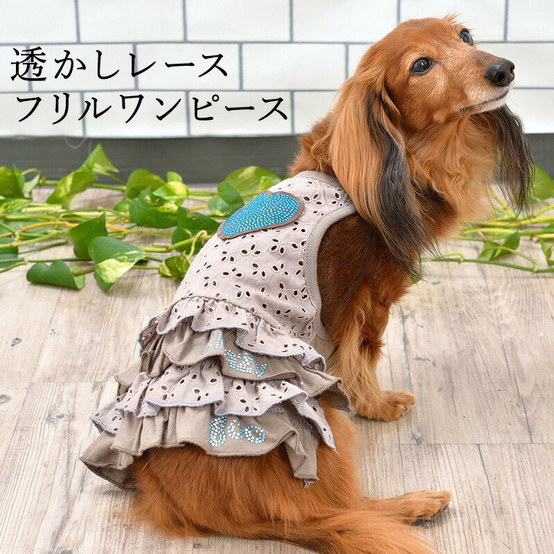 CRAZYBOO / クレイジーブー透かしレースフリルワンピースXS / S / M / Lサイズ犬服 / 犬の服 / ドッグウェア春夏コレクション その1