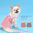 CRAZYBOO / クレイジーブーストライプセーラー ワンピースXS / S / M / Lサイズレッド / グレー小型犬 / チワワ / ヨーキー / シーズー / マルチーズ / プードル犬服 / 犬の服 / ドッグウェア春夏コレクション