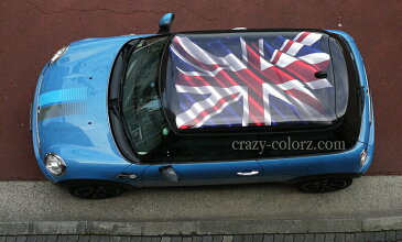 BMW MINI 3Dユニオンジャック ミニ R50&R53&R56&F56イギリス国旗 一枚物 印刷タイプ グラフィック 専用 cooper hatch back 3D Union Jack3Dタイプのはためくユニオンジャック!!カスタム オート パーツ ドレスアップ DIY custom auto parts