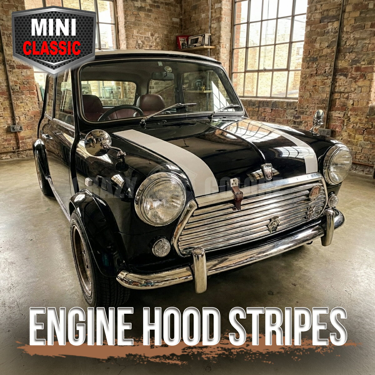 【Classic Rover MINI専用】ローバーミニ ヘリテージ・ボンネットストライプ エンジンフードストライプ 左右セット cooper clubman engine hood stripe デカール ステッカー オート カスタム パーツ ドレスアップ DIY parts custom