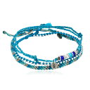 [wakami] ワカミ アンクレット 3 Strand Stone Anklets Turquoise WA-BC17009 ＜ブルー ビーズ＞