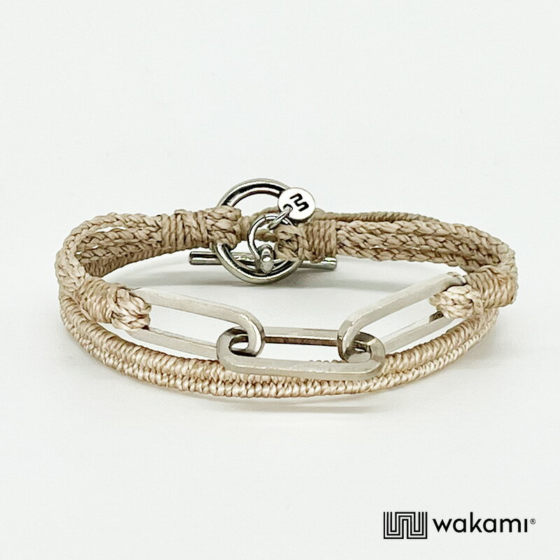 ワカミ [wakami] ワカミ ブレスレット 2ストランド ECRU ナチュラル waan2023-01-02 ＜ 2Strand Bracelet 男女兼用 ユニセックス フェアトレード 手作り グァテマラ産 ＞