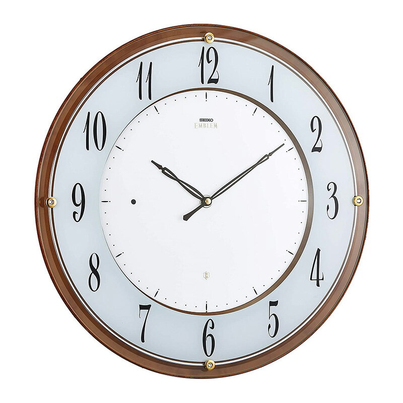 【ブランド】SEIKO EMBLEM(セイコー エムブレム) 【型番】HS548B 【枠材】プラスチック枠 茶マーブル塗装 光沢仕上げ 【前面】球面ガラス 【サイズ】直径351×30mm 1.1kg 【電池】リチウムボタン電池CR2450×...