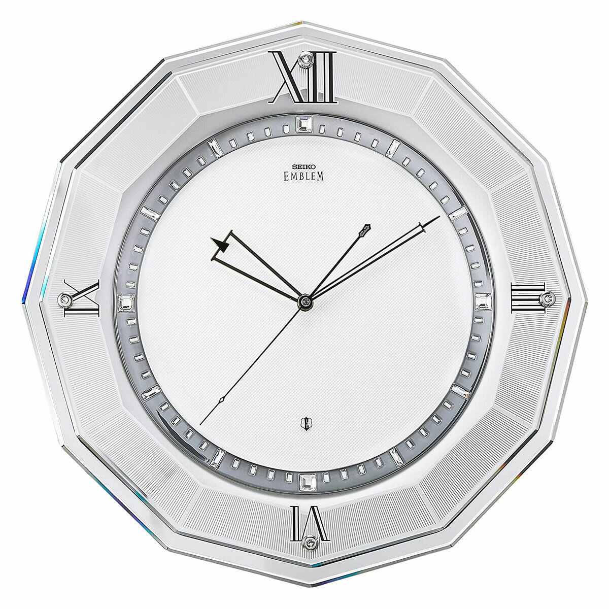 [SEIKO EMBLEM] セイコーエムブレム 掛時計 HS555S < 確かな時を刻む衛星電波ムーブメント採用 スタイリッシュ 銀色メタリック 衛星 電波 アナログ > [2]