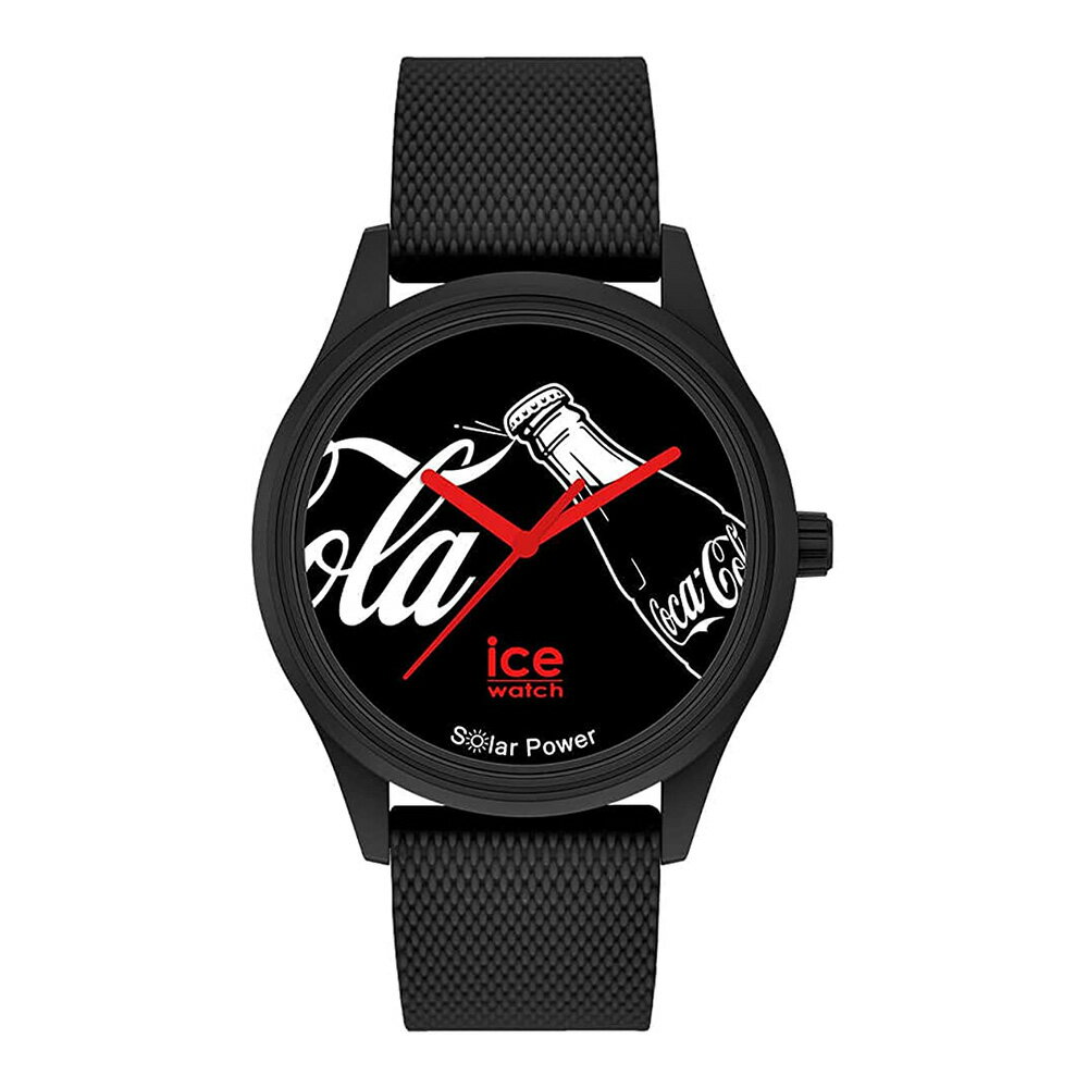 [ICE WATCH] アイスウォッチ 腕時計 COCA-COLA&ICE-WATCH - コカ・コーラ&アイスウォッチ アイコニック ブラック（ミディアム） 018512 ＜メンズ ユニセックス Ice solar 太陽電池 ソーラー＞
