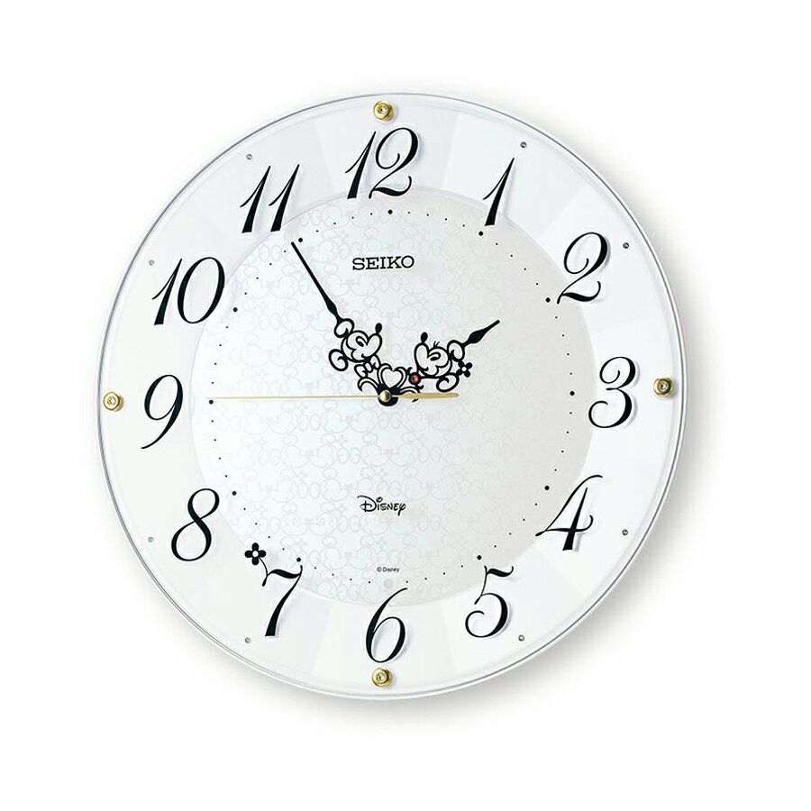 Rakuten - [SEIKO] セイコー クロック 掛時計 FS513W ＜ 電波 大人ディズニー Kiss & Heartシリーズ ミッキーマウス ミニーマウス ホワイト 直径327×46mm アナログ ＞