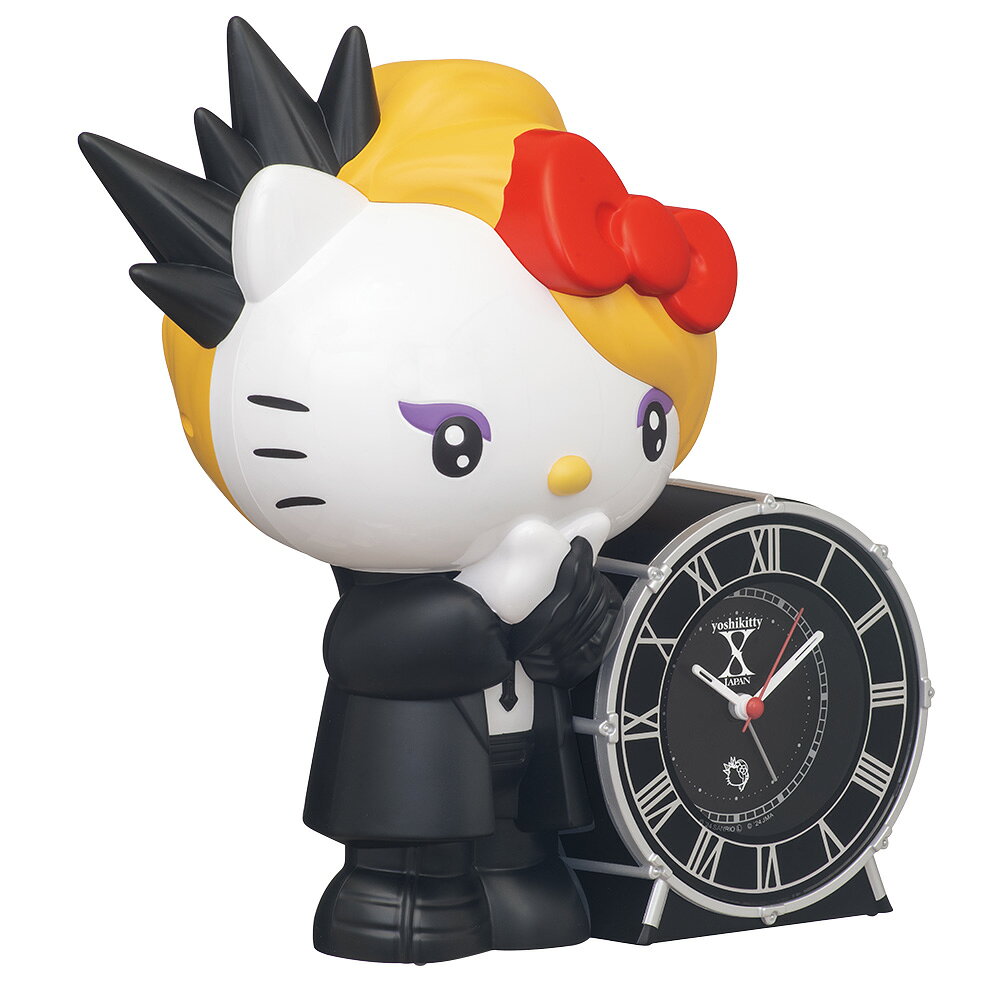 [SEIKO] セイコー クロック 目覚まし時計 YOSHIKIのささやきボイスで目ざめる 「yoshikitty」の目ざまし時計 JF385A < ブラック ハローキティ おしゃべり アラーム X JAPAN > [2]