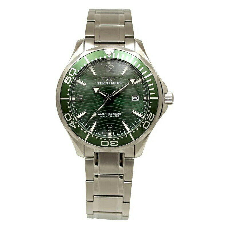 [TECHNOS] テクノス 腕時計 T9B98SM ＜ メンズ シルバー 3針 デイト 10気圧防水 ＞