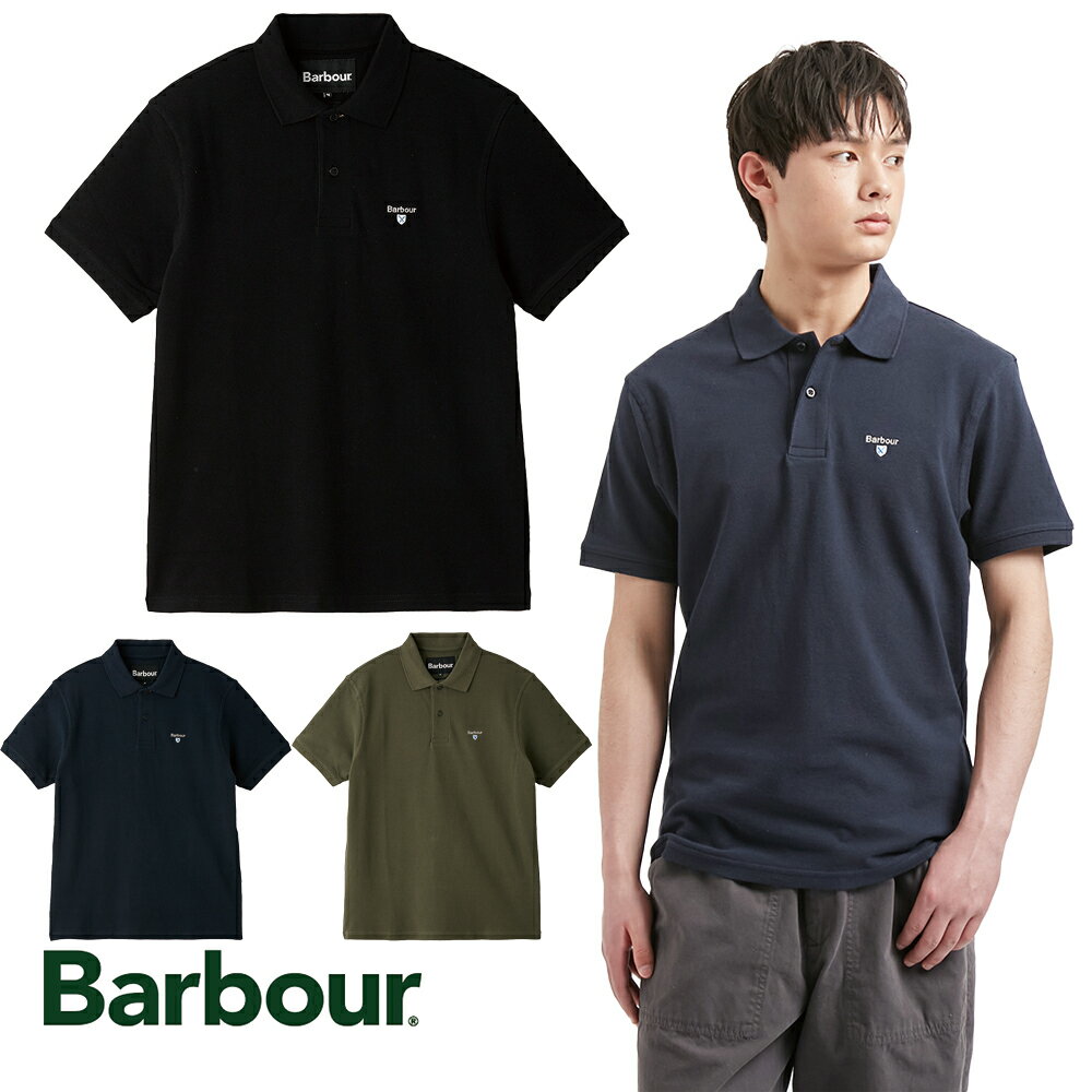 バブアー Barbour 正規品 ロゴ スポーツ ポロシャツ メンズ シングル コットン素材 春夏 半袖 ワンポイント ポロシャツ MML1545