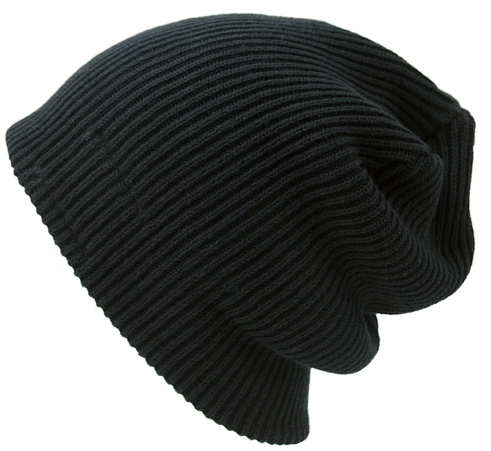 大きいサイズ メンズ 帽子 XL ショートリブニット BIGWATCH ビッグワッチ 正規品 ブラック（黒） 浅め リブ編み ニット帽 ニットキャップ コットン100% DP-15