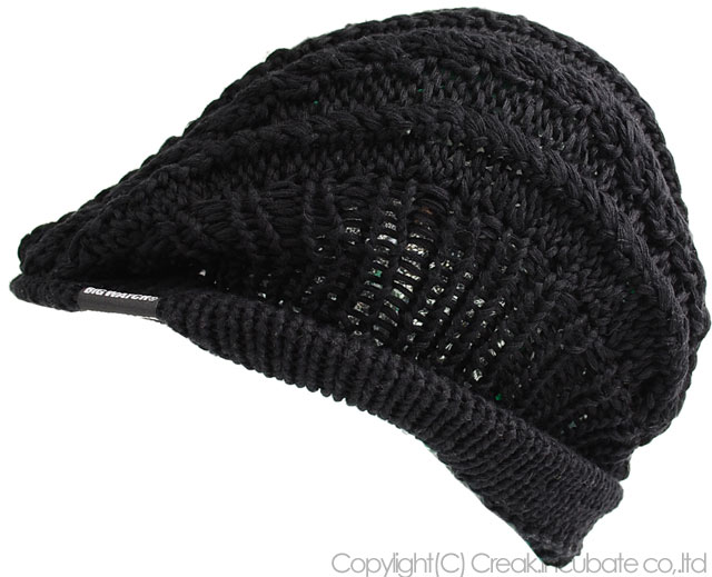 大きいサイズ メンズ 帽子 ケーブル ビッグ ニットハンチング BIGWATCH正規品 ブラック ビッグワッチ ハンチング つば付帽子 サイズ HN-04 秋 冬 防寒 3