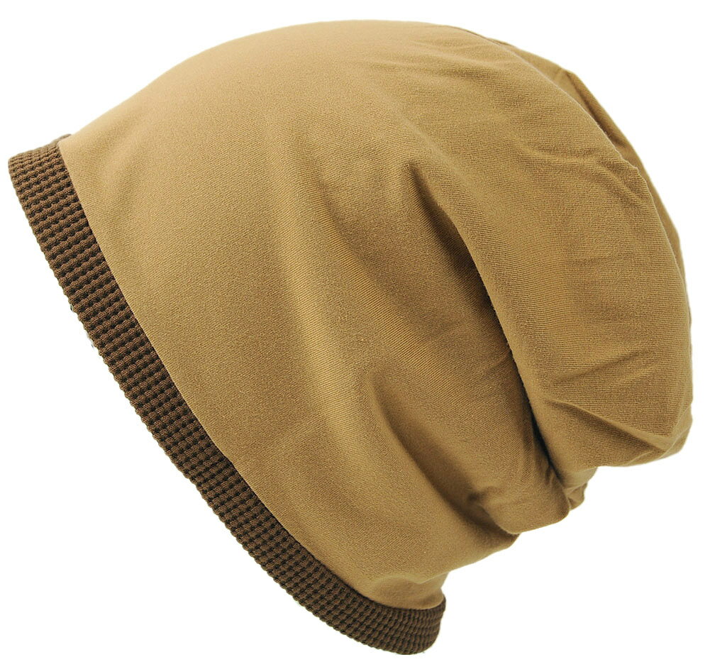 大きいサイズ メンズ 帽子 XL サーマルリバーシブルBIGWATCH正規品 ブラウン ベージュ ニットキャップ ルーズ ワッチキャップ ニット帽子 Lサイズ P-14 春 秋 冬/ビッグワッチ