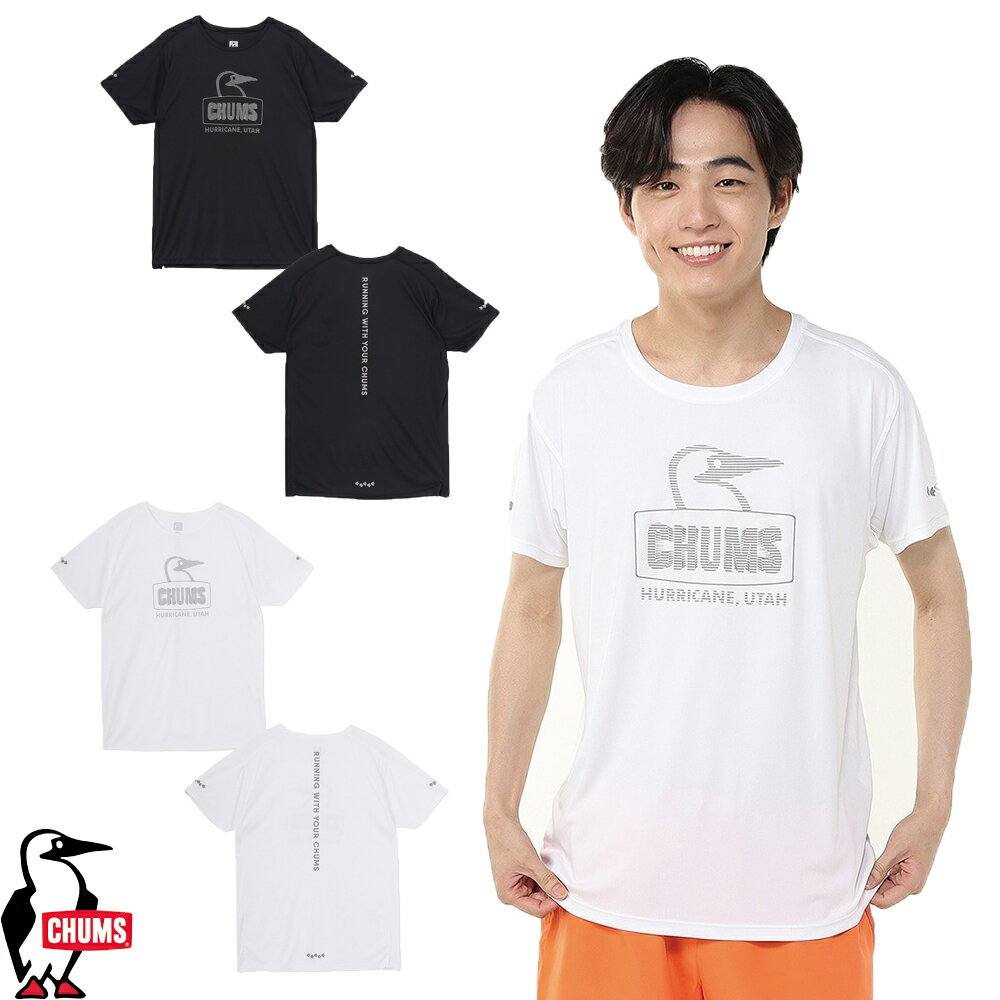 Rakuten - チャムス CHUMS正規品 ランニングブービーフェイスTシャツ(トップス/Tシャツ) ランニング スポーツ ドライ UVカット ロゴ リフレクター ポリエステル CH01-2638