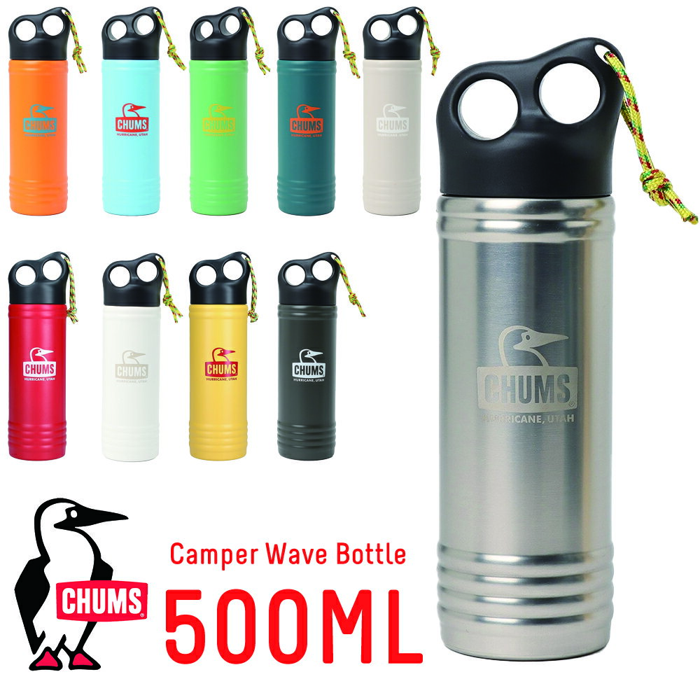 チャムス CHUMS正規品 キャンパーウェーブ ボトル 500ml 水筒 キャンプ アウトドア...