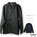 COOVER コーチジャケット 裏地付き WHAT'S COACH JACKET 長袖 ブルゾン ウィンドブレーカー ジャケット アウトドア バイクウェア M/L/XL/XXLサイズ