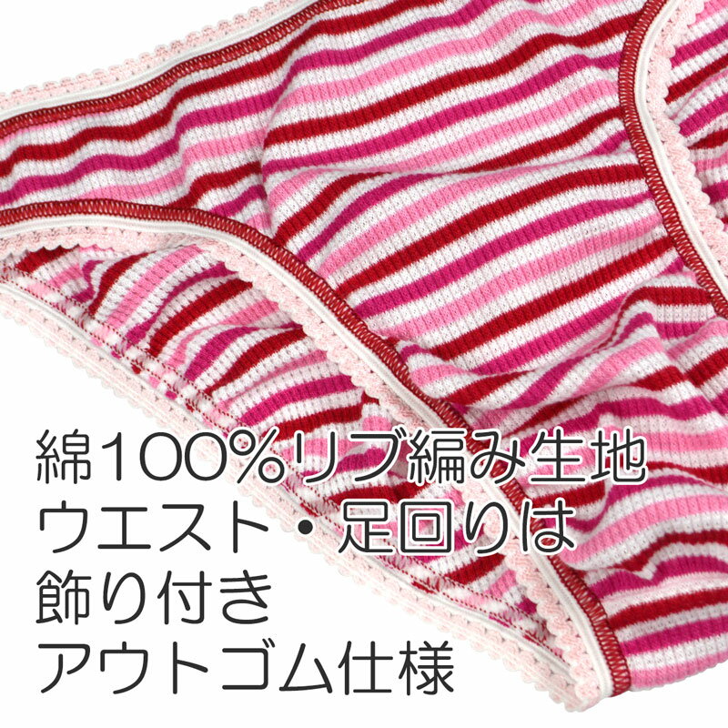 メンズ ビキニ ショーツ リブ編みピンクボーダー 飾り付きアウトゴム CREAL 男性下...