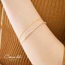 【ゆうパケット送料無料】 ブレスレット レディース 2連 ライン ビジュー チェーン ゴールド シルバー 人気 流行 ブランド プレゼント アクセサリー ギフト