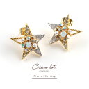 cream dot ピアス 【全品送料無料！×P最大45倍！】イヤリング ピアス スター ビジュー シルバーポスト 金属アレルギー 安心 華やか デコラティブ ゴールド シルバー