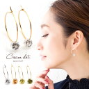 cream dot ピアス 【全品送料無料！×P最大45倍！】ピアス フープピアス 一粒ビジュー 3サイズ 3mm 6mm 8mm キャッチレス ワンタッチ ゴールド シルバー ワンポイント キャッチレス 上品 清楚 大人 カジュアル デイリー デザイン 結婚式 お呼ばれ アクセサリー 女性 outlet