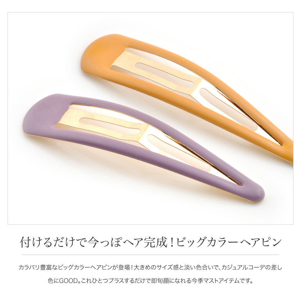 最大30%OFF×全品送料無料！ヘアピン スリーピン ビッグヘアピン ヘアアクセサリー 差し色 淡色 上品 アレンジ ヘアクリップ 大きめ カラフル パッチン しっかり留まる まとめ髪 カジュアル デイリー アクセサリー 大人 レディース 女性 2