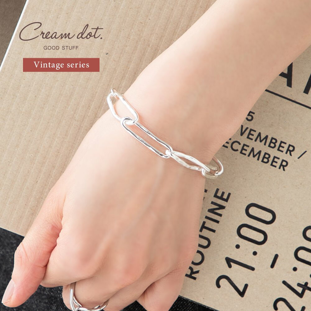 【ゆうパケット送料無料】 ブレスレット 金属アレルギー ニッケルフリー レディース ヴィンテージ調 艶消し マット チェーン 変形 オーバル 大人 上品 エレガント カジュアル フェミニン ゴールド シルバー