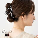 【全品送料無料！×P最大45倍！】ヘアクリップ ブラックカラー 大きめ ヘアアクセサリー 髪留め まとめ髪 ガンメタ メタル 手書き風 変形 ブラックプレーティング 大人 黒 ブラウン