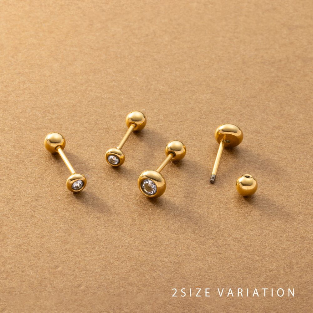 【ゆうパケット送料無料】 ステンレス製 ピアス 金属アレルギー つけっぱなし サージカルステンレス レディース ネジロック式 ビジュー メタル スフィア ぷっく...