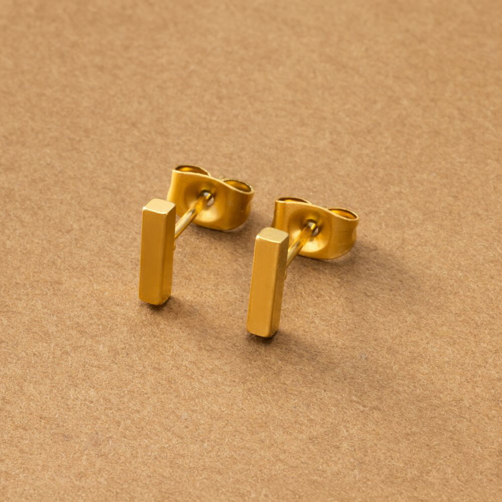 【ゆうパケット送料無料】 ステンレス製 ピアス 金属アレルギー つけっぱなし サージカルステンレス レディース ボックス バー スクエア メタル 小ぶり 小さめ...