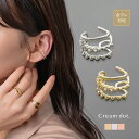 【全品送料無料×P最大47倍!】 イヤーカフ 金属アレルギー ニッケルフリー 18kコーティング レディース イヤカフ 片耳用 ビジュー 3連 メタル レイヤード風 大人 ゴールド シルバー ピンクゴールド