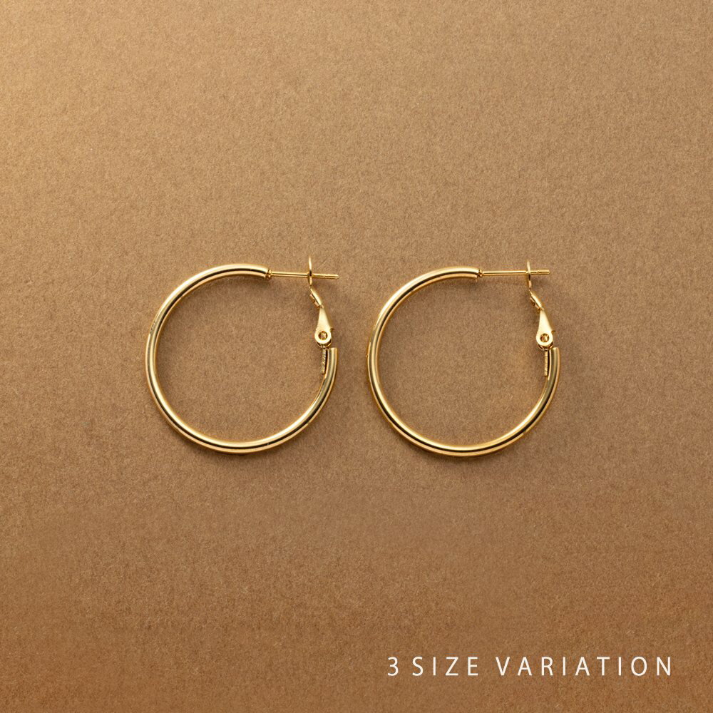 【ゆうパケット送料無料】 ステンレス製 3サイズ ピアス フープピアス 金属アレルギー つけっぱなし サージカルステンレス レディース キャッチレス 開閉式 大...