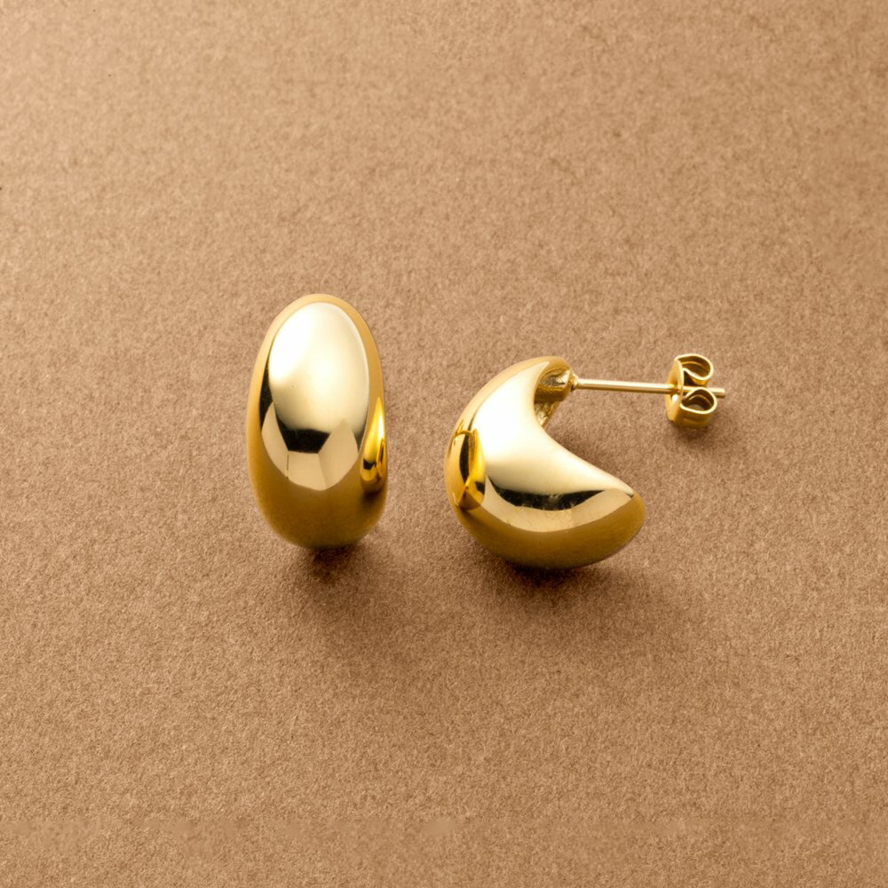 【ゆうパケット送料無料】 ステンレス製 ピアス 金属アレルギー つけっぱなし サージカルステンレス レディース メタル ぷっくり ドロップ 大きめ 大人 シンプ...