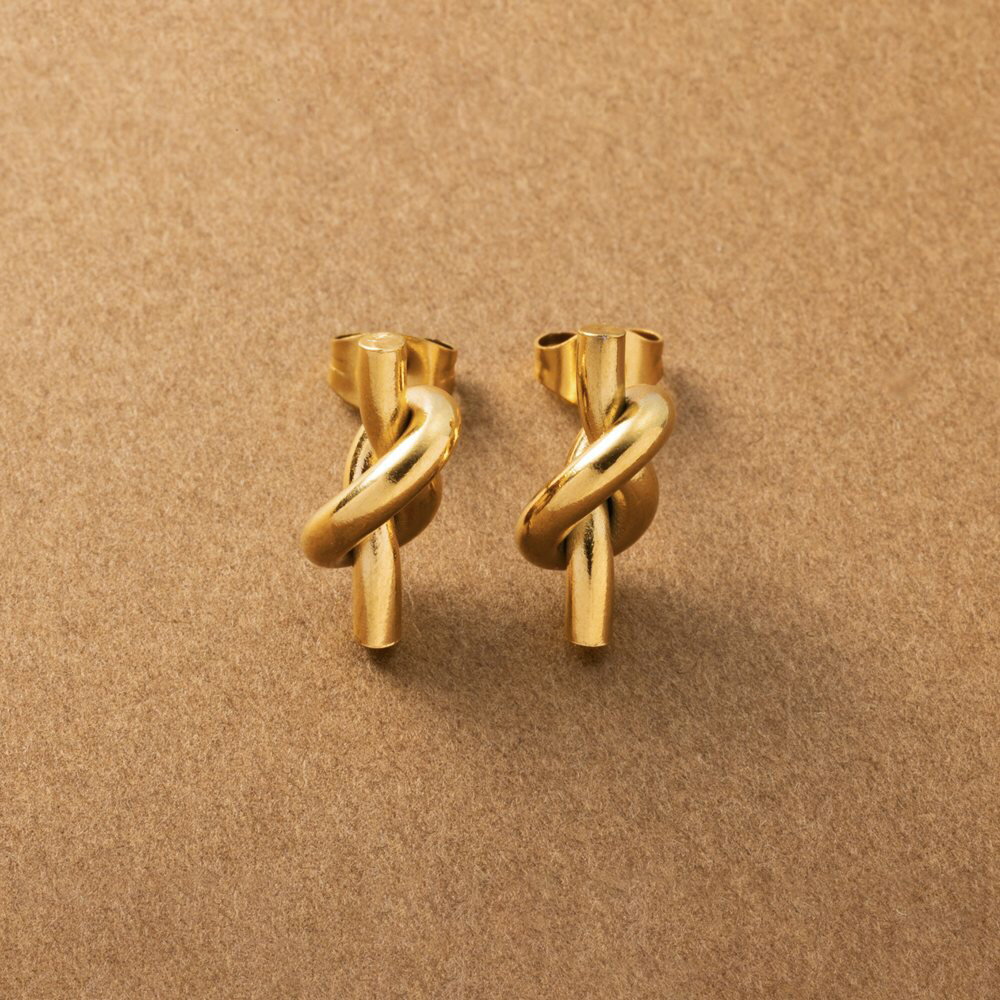 【ゆうパケットOK】ステンレス製 ピアス 金属アレルギー つけっぱなし サージカルステンレス レディース ブランド スタッドピアス ノット 結び目 存在感 大人 ゴールド シルバー outletのサムネイル