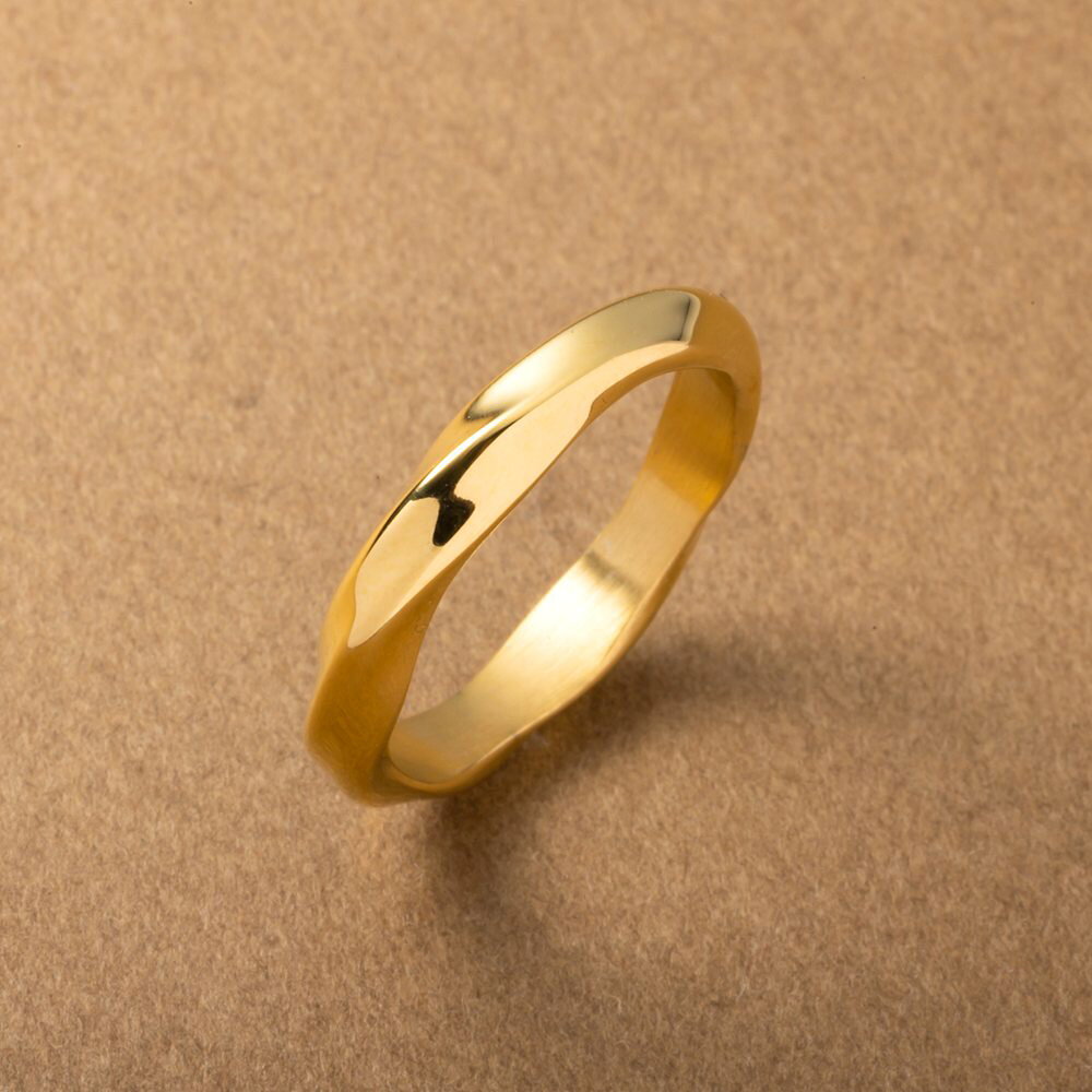 【サージカルステンレス】リング 指輪 金属アレルギー対応 つけっぱなし ステンレス レディース 大きいサイズ 12号 15号 17号 20号 メタル 変形 ツイスト ひねり ゴールド シルバー outlet cream-dot-10023726 cream dot サンプル画像3