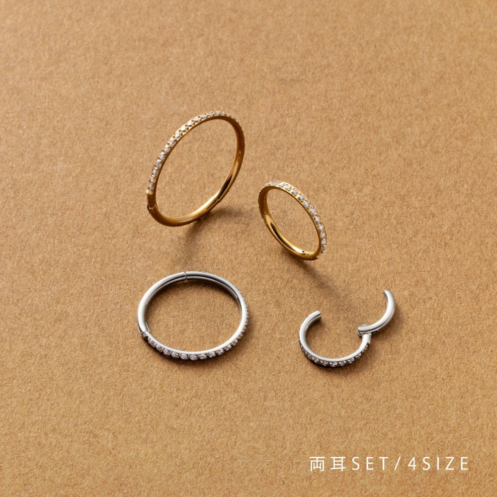 【ゆうパケット送料無料】 ステンレス製 両耳用 ピアス 金属アレルギー つけっぱなし サージカルステンレス フープピアス 極細 1mm幅 中折れ キャッチレス ...
